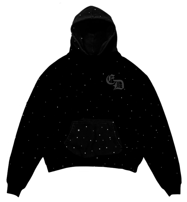 BLACK EXODO RHINESTONE HOODIE secondary